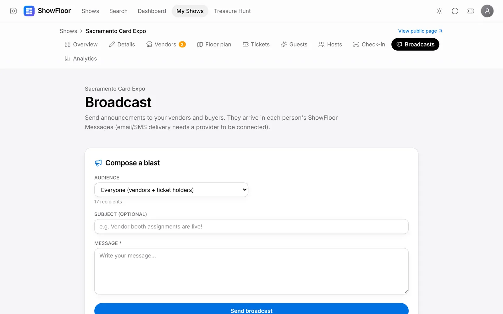 The broadcast composer