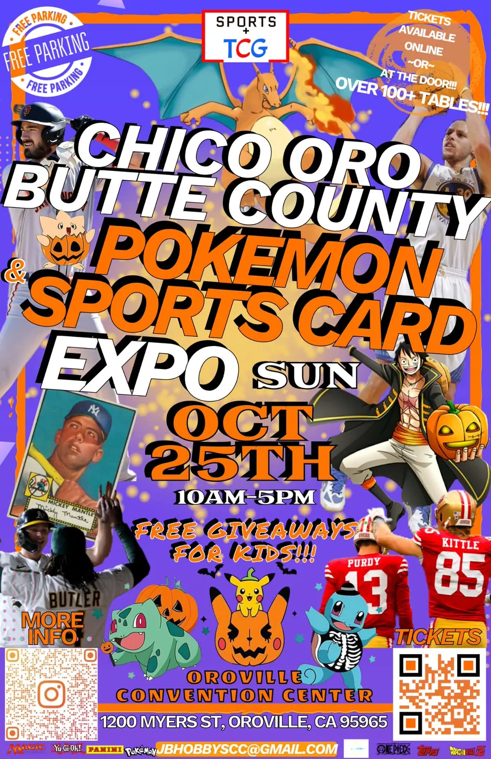 JB Hobby Chico Oro Butte County Sports Cards and Pokemon TCG Show flyer