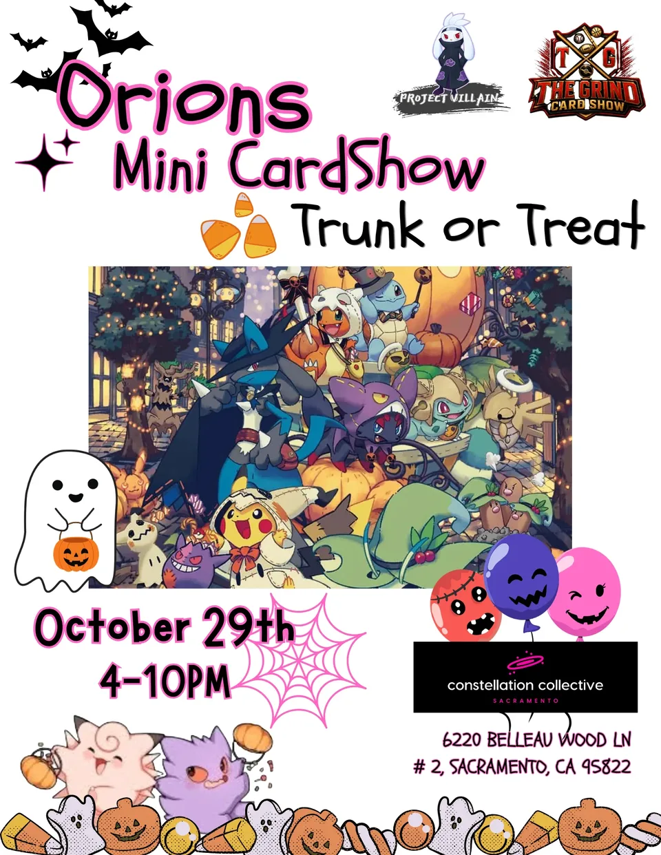 Joel Douglas Orions Mini Card Show:Trunk or Treat flyer