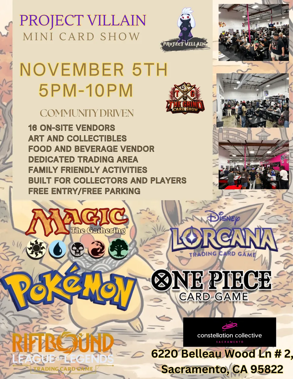 Joel Douglas Project villain mini card show flyer