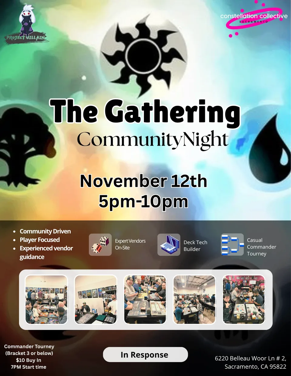 Joel Douglas The Gathering Community Magic Night flyer