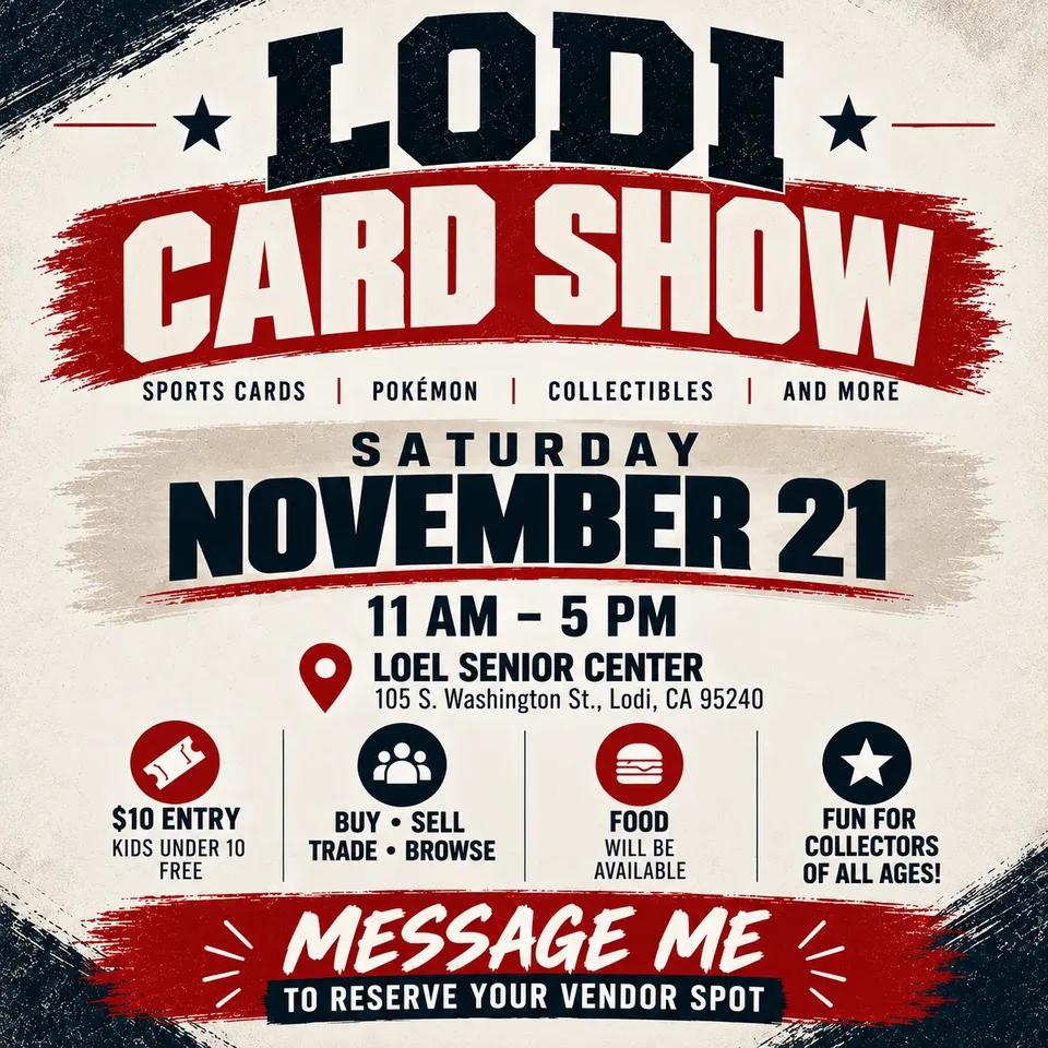 Jackson davis Lodi card show flyer